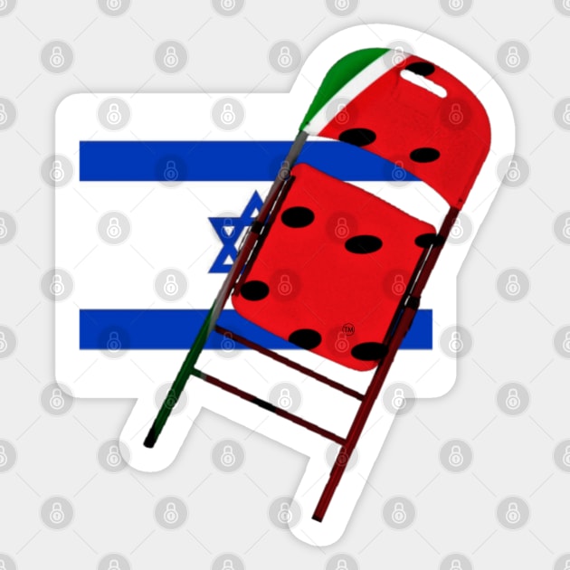 Watermelon Folding Chair To Brutal Occupation - Back Sticker by SubversiveWare